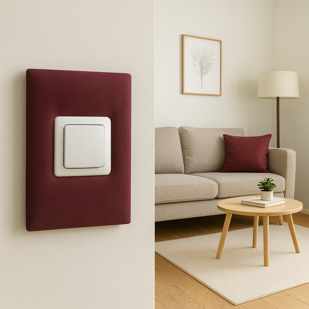 Panel tapicerowany na włącznik światła