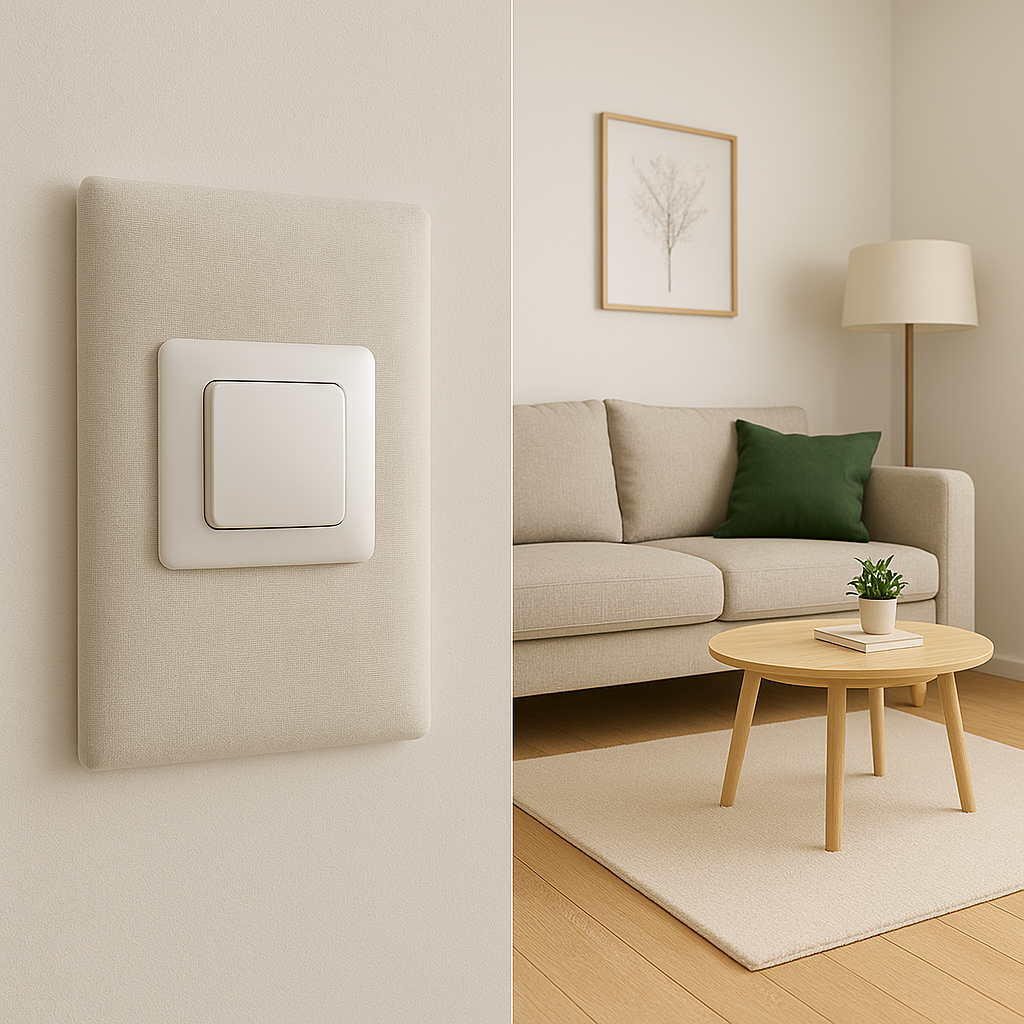 Panel tapicerowany na włącznik światła