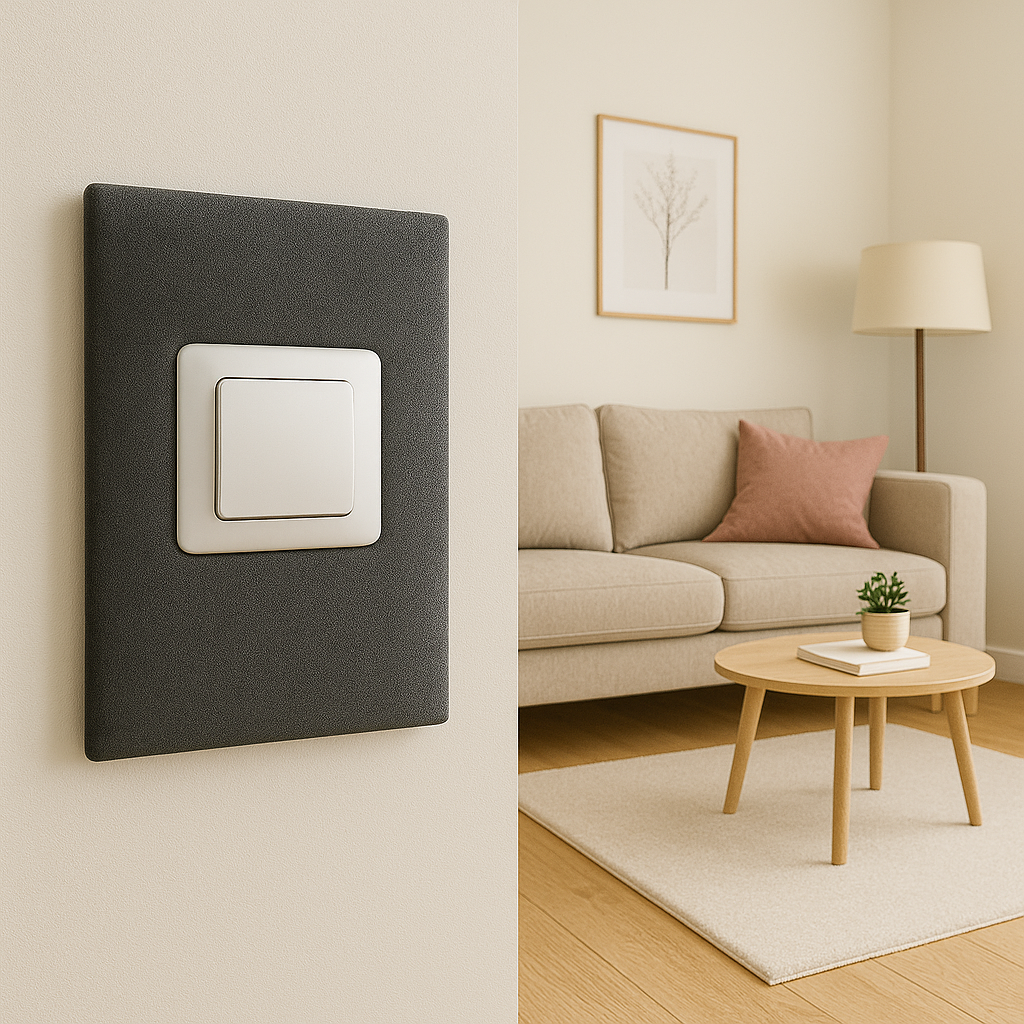 Panel tapicerowany na włącznik światła