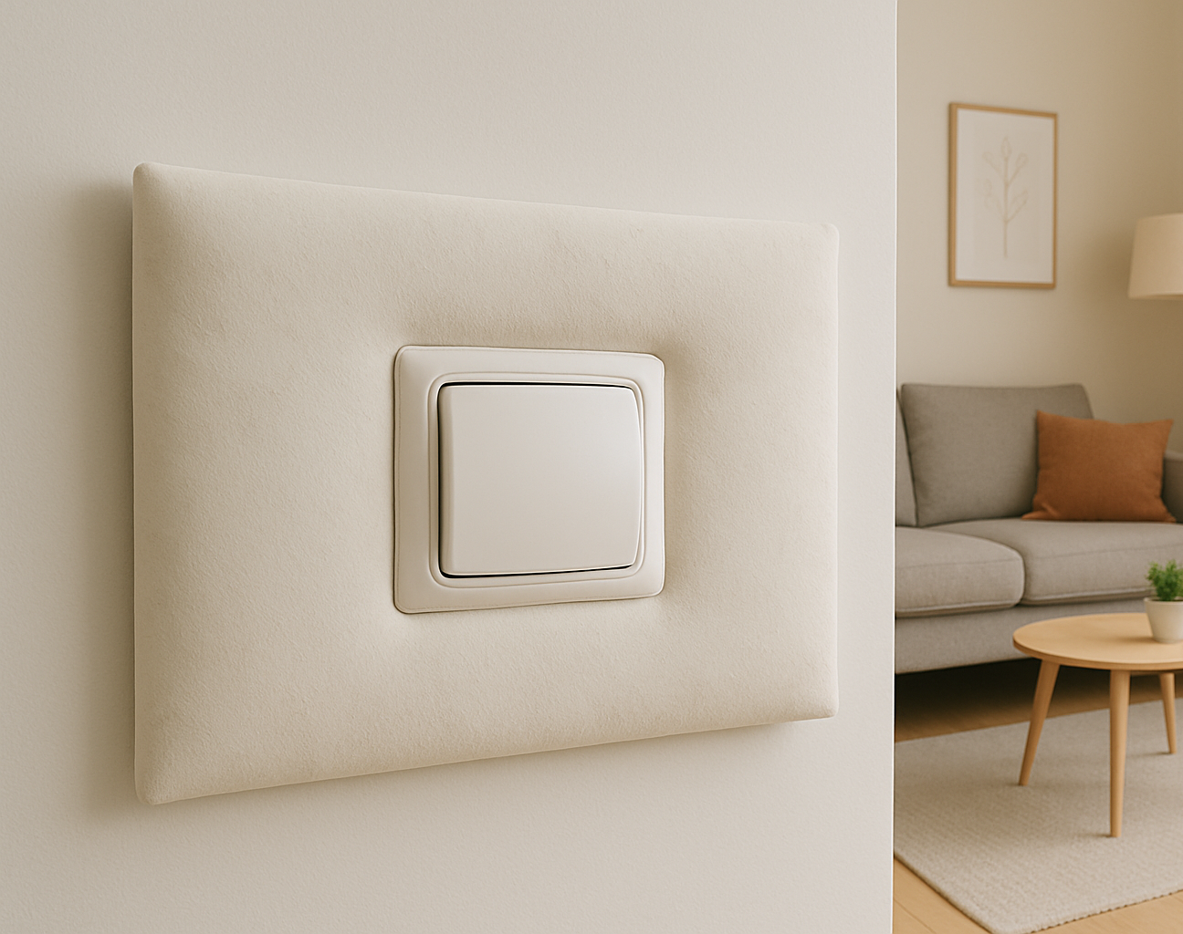 Panel tapicerowany na włącznik światła